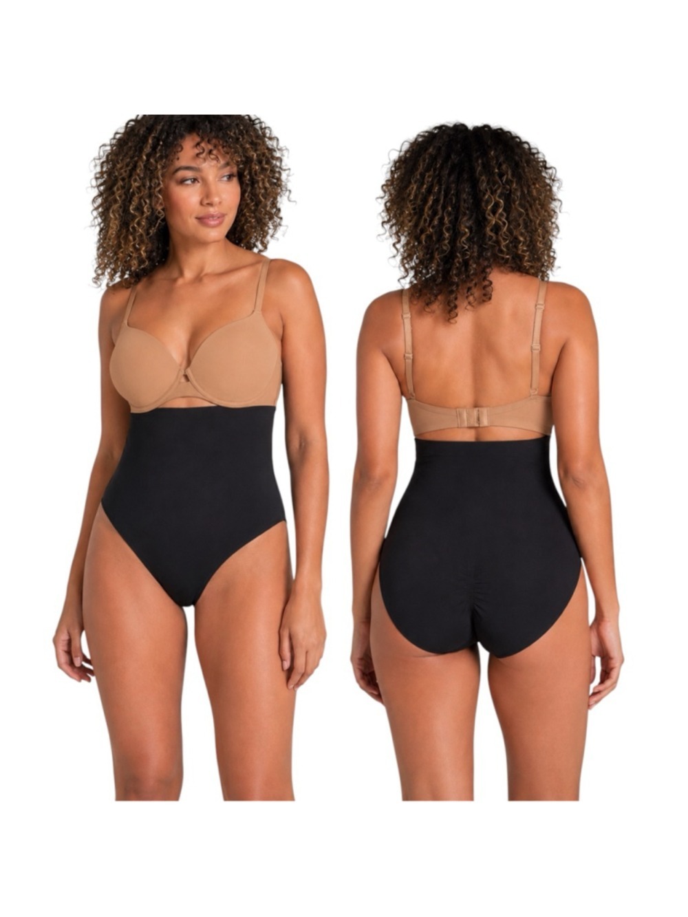Maidenform Seamless High Waist Brief Shapewear Black Medium Firm Control NWT